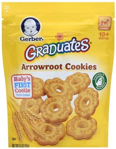 Gerber Arrowroot, 10+ Months Arrowroot Cookies - 5.5 oz, Nutrition ...