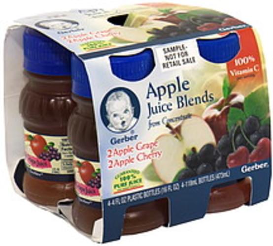 Gerber Apple From Concentrate Juice Blends 4 Ea Nutrition