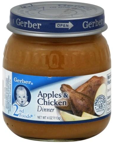 Gerber Apples & Chicken Dinner - 4 Oz, Nutrition Information 