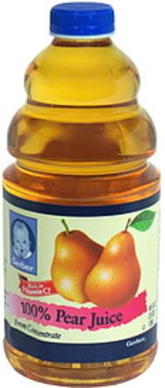 Gerber Pear 100% Juice - 4 ea, Nutrition Information | Innit