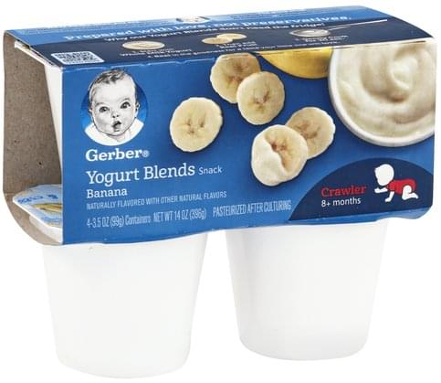 Gerber Banana Yogurt Blends Snack - 4 ea, Nutrition Information | Innit