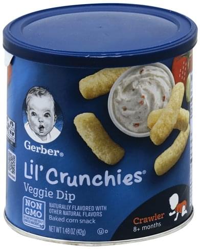 Gerber Veggie Dip, Crawler (8+ Months) Lil' Crunchies - 1.48 oz ...