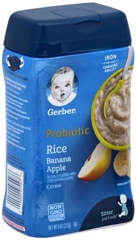 Gerber Probiotic, Rice Banana Apple Cereal - 8 oz, Nutrition ...