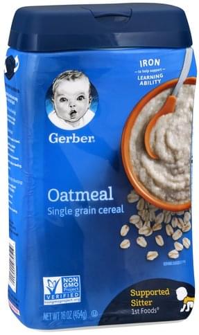 Gerber Oatmeal, Single Grain Oatmeal - 16 oz, Nutrition Information | Innit