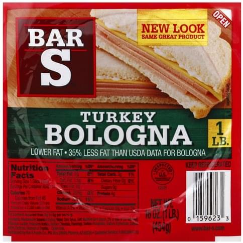 Bar S Turkey Bologna - 16 oz, Nutrition Information | Innit