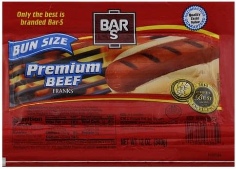 bar s hot dog nutrition