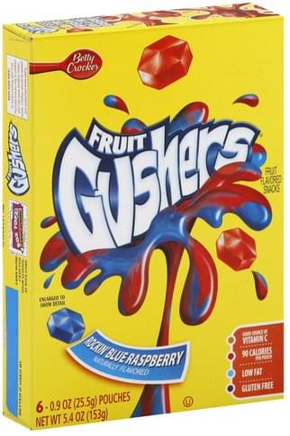 Fruit Gushers Rockin' Blue Raspberry Fruit Flavored Snacks - 6 ea ...