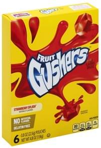 Fruit Gushers Strawberry Splash Fruit Flavored Snacks - 6 ea, Nutrition ...