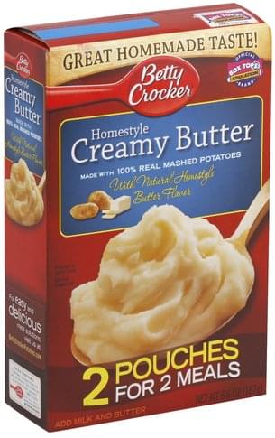 Betty Crocker Homestyle Creamy Butter Mashed Potatoes - 2 ea, Nutrition ...