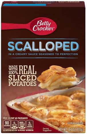 Betty Crocker Sliced Scalloped Potatoes - 4.7 Oz, Nutrition Information ...