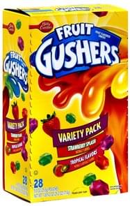 Fruit Gushers Variety Pack Fruit Flavored Snacks - 28 ea, Nutrition ...