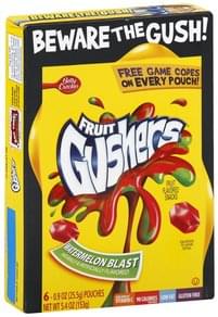 Fruit Gushers Watermelon Blast Fruit Flavored Snacks - 6 ea, Nutrition ...