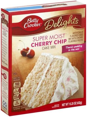 Betty Crocker Super Moist, Cherry Chip Cake Mix - 15.25 Oz, Nutrition 