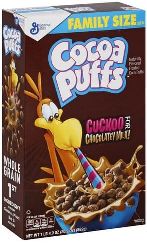  Cocoa Puffs, Chocolate Breakfast Cereal with Whole Grains,  Family Size, 25.8 oz : Everything Else