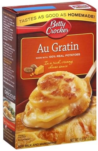 Betty Crocker Au Gratin Potatoes 4 9 Oz Nutrition Information Innit