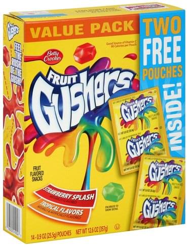 Fruit Gushers Value Pack, Strawberry Splash, Tropical Flavors Fruit ...