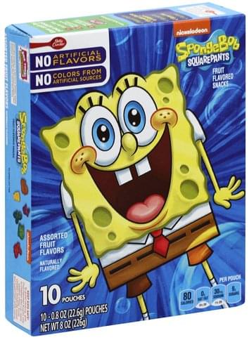 Betty Crocker SpongeBob SquarePants, Assorted Fruit Flavors Fruit ...