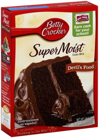 Betty Crocker Devil's Food Cake Mix - 18.25 oz, Nutrition Information ...