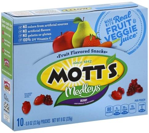 Motts Berry Fruit Flavored Snacks - 10 ea, Nutrition Information | Innit