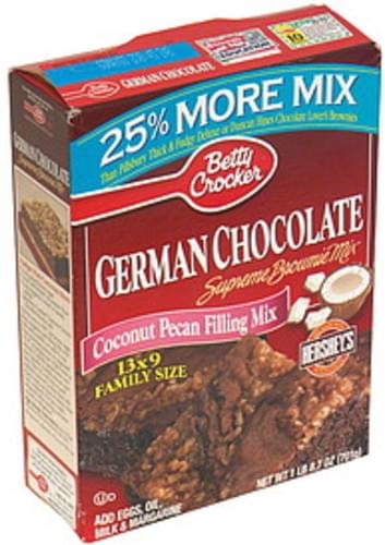 Betty Crocker German Chocolate Supreme Brownie Mix - 24.7 oz, Nutrition ...