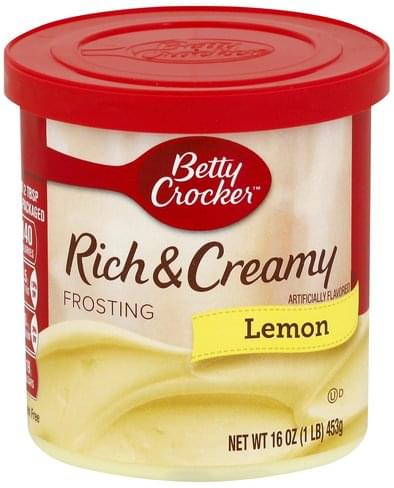 Betty Crocker Lemon Frosting - 16 Oz, Nutrition Information 