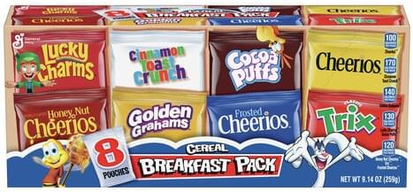 General Mills Breakfast Pack Cereal - 8 ea, Nutrition Information | Innit