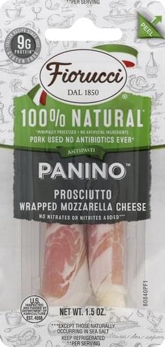 Fiorucci Wrapped Mozzarella Cheese Prosciutto - 1.5 oz, Nutrition ...