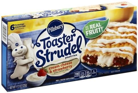 Pillsbury Cream Cheese & Strawberry Toaster Pastries - 6 ea, Nutrition ...