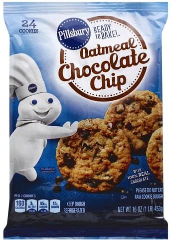 Pillsbury Oatmeal Chocolate Chip Cookie Dough - 16 oz, Nutrition ...