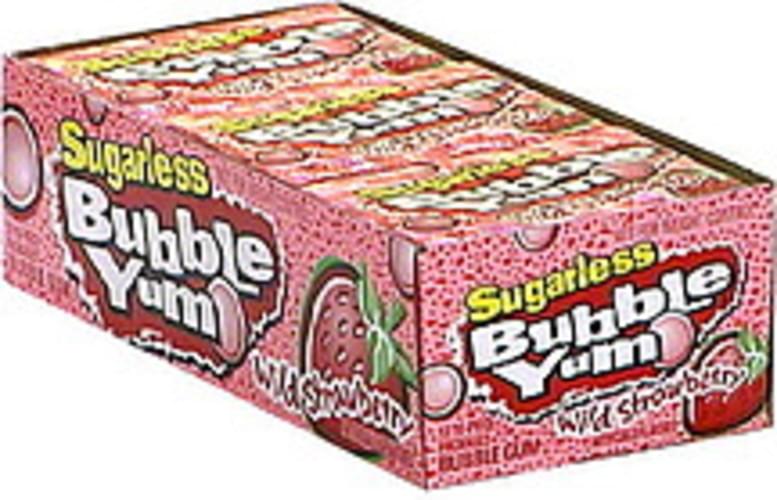 Bubble Yum Sugarless, Wild Strawberry Bubble Gum 12 ea, Nutrition