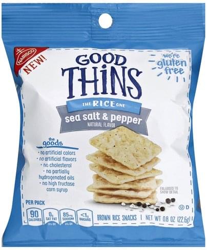 Good Thins The Rice One, Sea Salt & Pepper Brown Rice Snacks - 0.8 oz ...