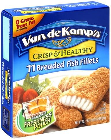 Van de Kamps 11 Breaded Fish Fillets - 20.17 oz, Nutrition Information ...