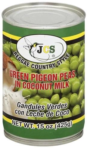 green pigeon peas in coconut milk