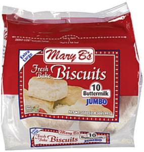 Mary B's Jumbo Extra Large Biscuits - 10, Nutrition Information | Innit