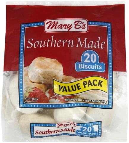 Mary Bs Southern Made, Value Pack Biscuits - 20 Ea, Nutrition ...