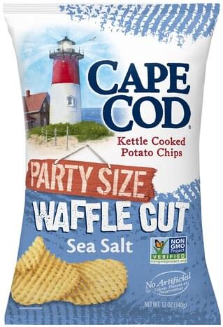 Cape Cod Potato Chip, Kettle Cooked, Waffle Cut, Sea Salt, Party Size ...