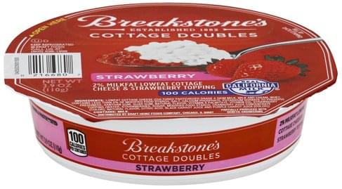 Breakstones 2% Milkfat, Lowfat, Strawberry Cottage Cheese - 3.9 oz ...