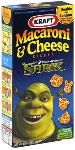 Kraft Shrek Macaroni & Cheese Dinner - 5.5 oz, Nutrition Information ...