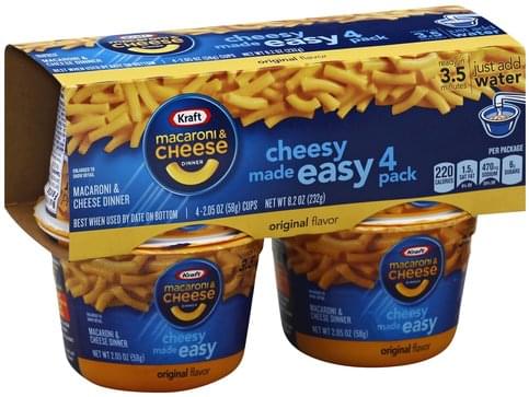 Kraft Original Flavor, 4 Pack Macaroni & Cheese Dinner - 4 ea ...