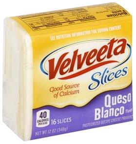 Velveeta Queso Blanco Flavor, Slices Cheese Product - 16 ea, Nutrition