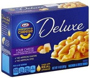 Kraft Four Cheese, Deluxe Macaroni & Cheese Dinner - 14 oz, Nutrition ...