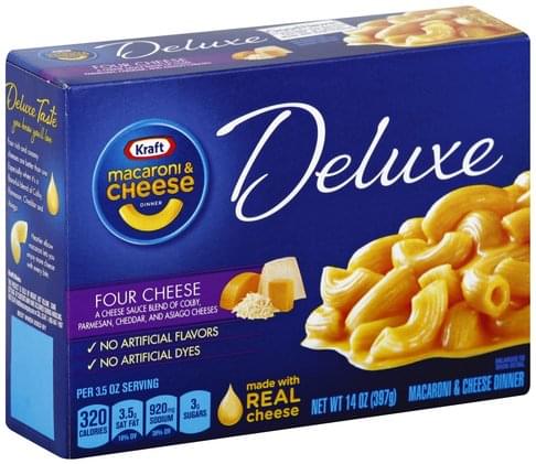 Kraft Four Cheese, Deluxe Macaroni & Cheese Dinner - 14 oz, Nutrition ...