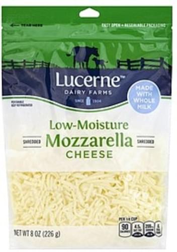 Lucerne Shredded, Low-Moisture, Mozzarella Cheese - 8 Oz, Nutrition ...