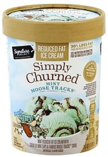 Signature Select Reduced Fat, Mint Moose Tracks Ice Cream - 1.5 QT ...