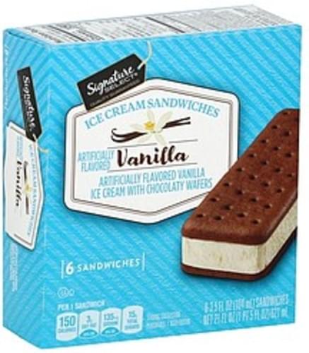 Signature Select Vanilla Sandwich Ice Cream 6 Ea Nutrition Information Innit 0822