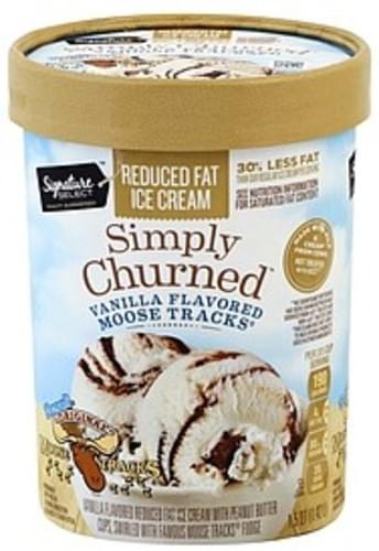 Signature Select Reduced Fat, Vanilla Flavored Moose Tracks Ice Cream ...