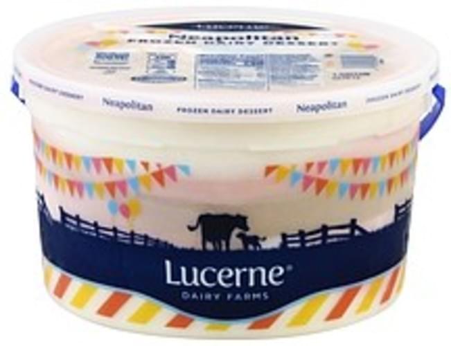 Lucerne Dairy Farms Neapolitan Frozen Dairy Dessert 1 Gl Nutrition Information Innit