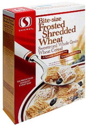 Safeway Frosted Shredded Wheat, Bite-size Cereal - 19 Oz, Nutrition 