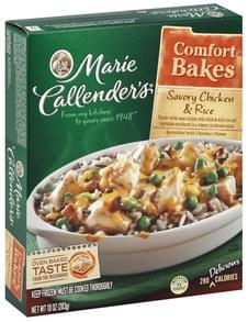 Marie Callenders Savory Chicken & Rice - 10 oz, Nutrition Information ...