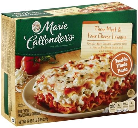 Marie Callenders Three Meat & Four Cheese Lasagna - 19 oz, Nutrition ...